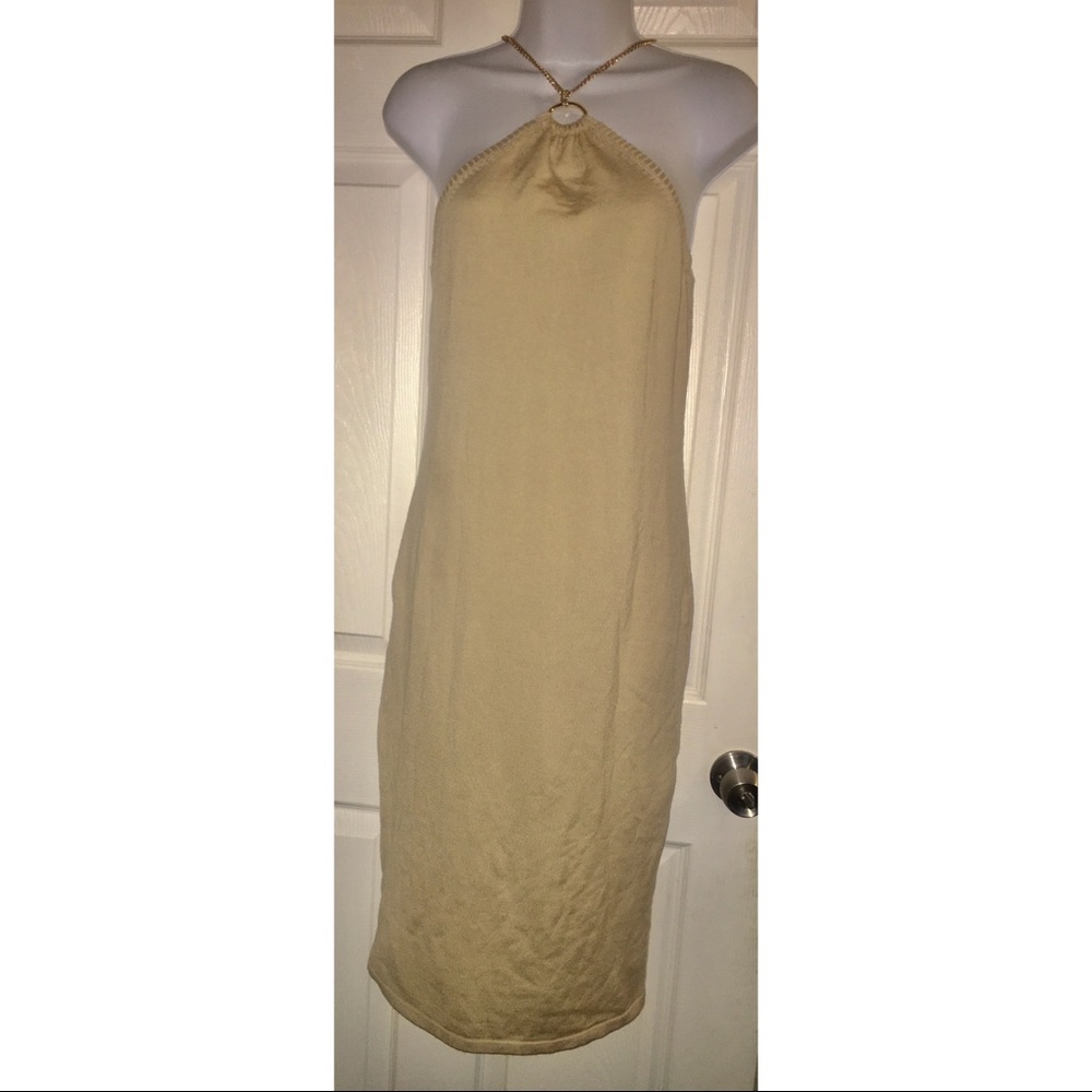 Moda International maxi dress w/ Gold chain